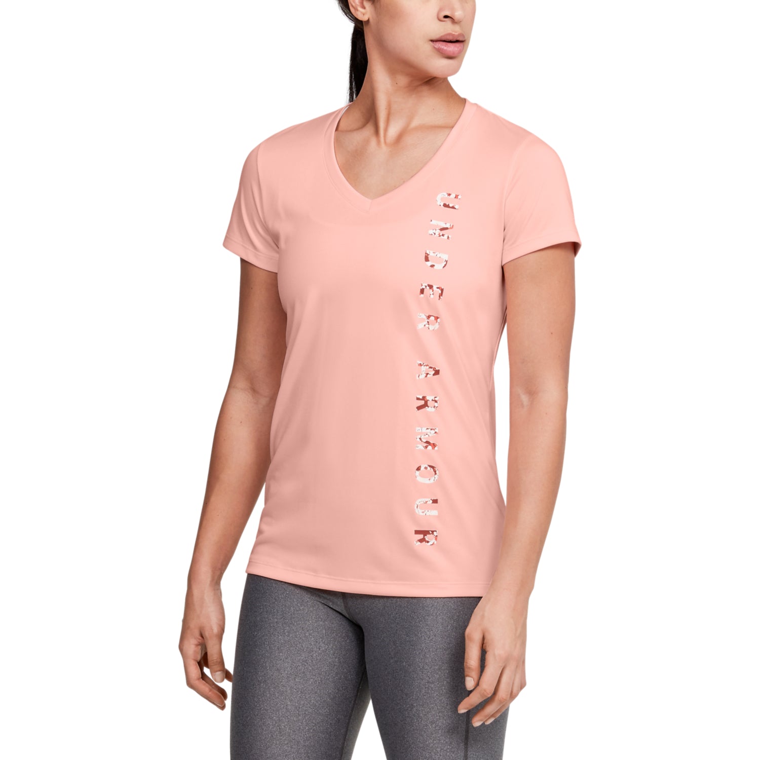 Polera Manga Corta UA Velocity Graphic V-Neck para Mujer