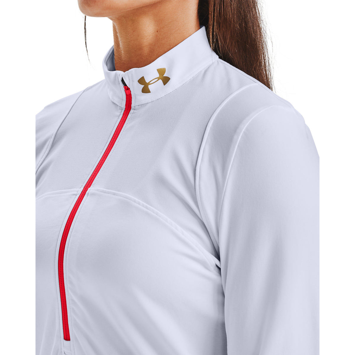 UA Qualifier Run Camo ½ Zip para Mujer