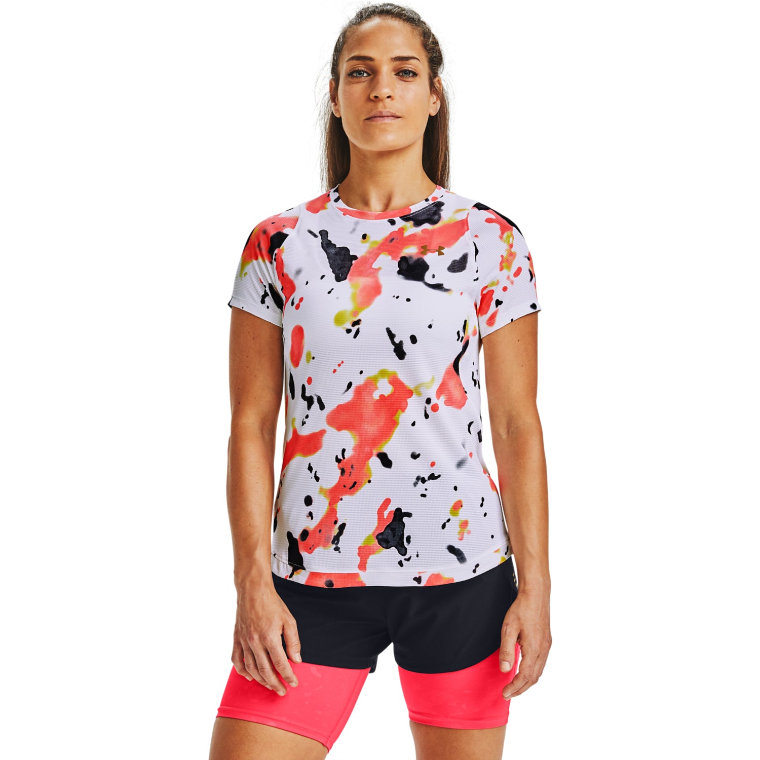 Polera Manga Corta UA Qualifier Run Iso-Chill Kazoku para Mujer