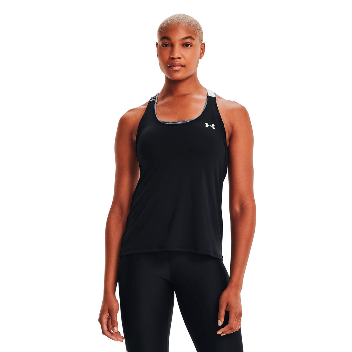 Polera sin Mangas HeatGear® Armour Wordmark Double Strap para Mujer