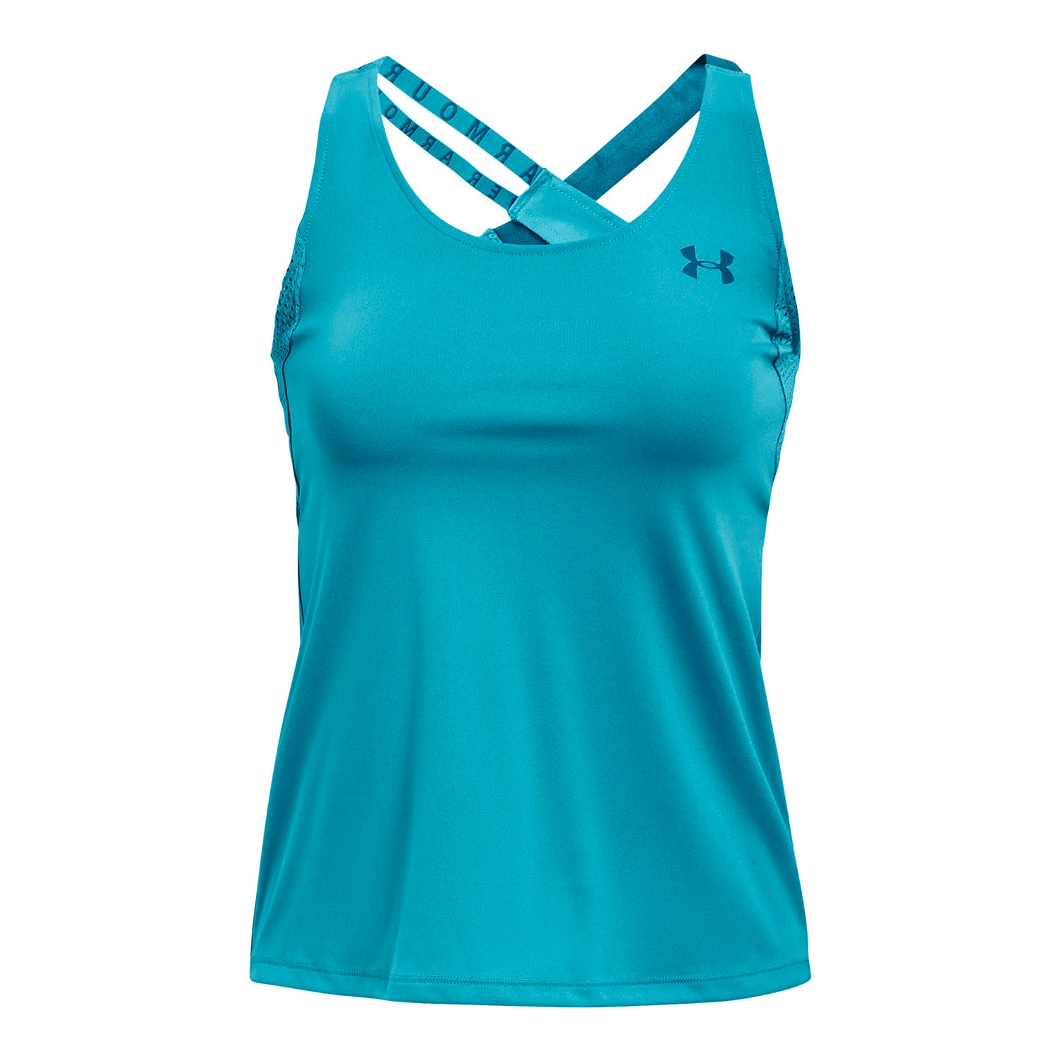 Polera sin Mangas HeatGear® Armour Wordmark Double Strap para Mujer