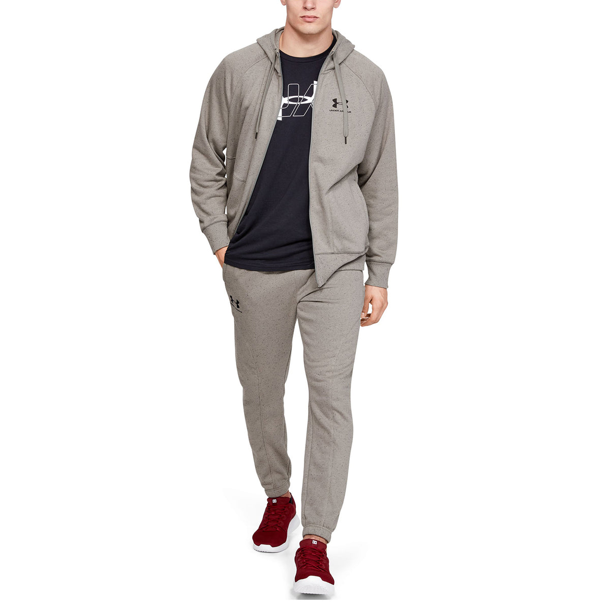 Polerón con Gorro UA Speckled Fleece Full Zip para Hombre