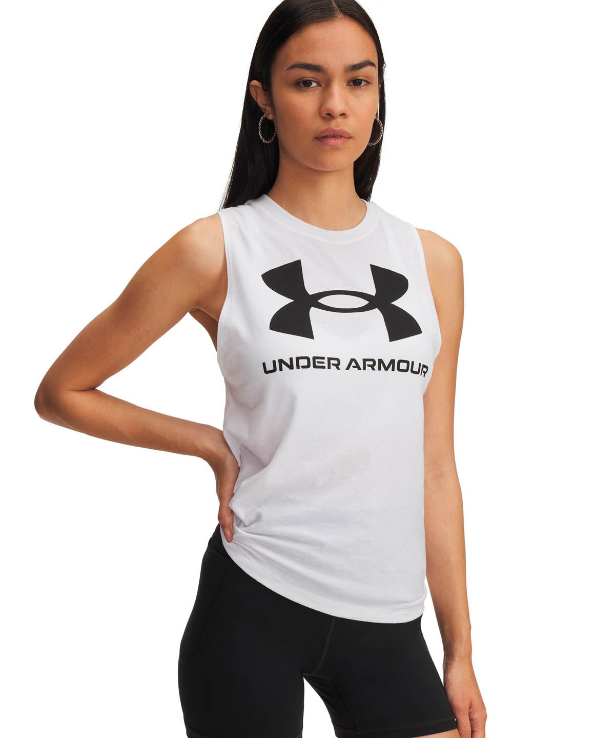 Polera sin mangas Lifestyle para mujer Tank Rival blanco Under Armour