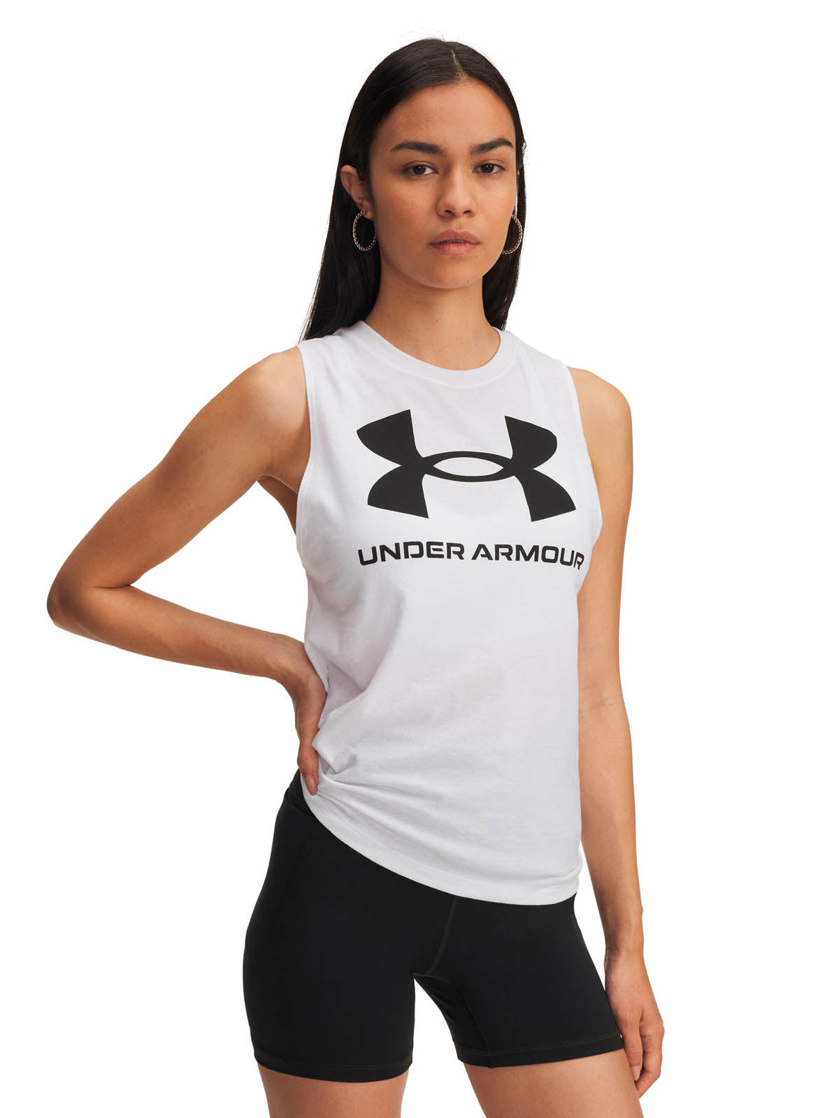 Polera sin mangas Lifestyle para mujer Tank Rival blanco Under Armour