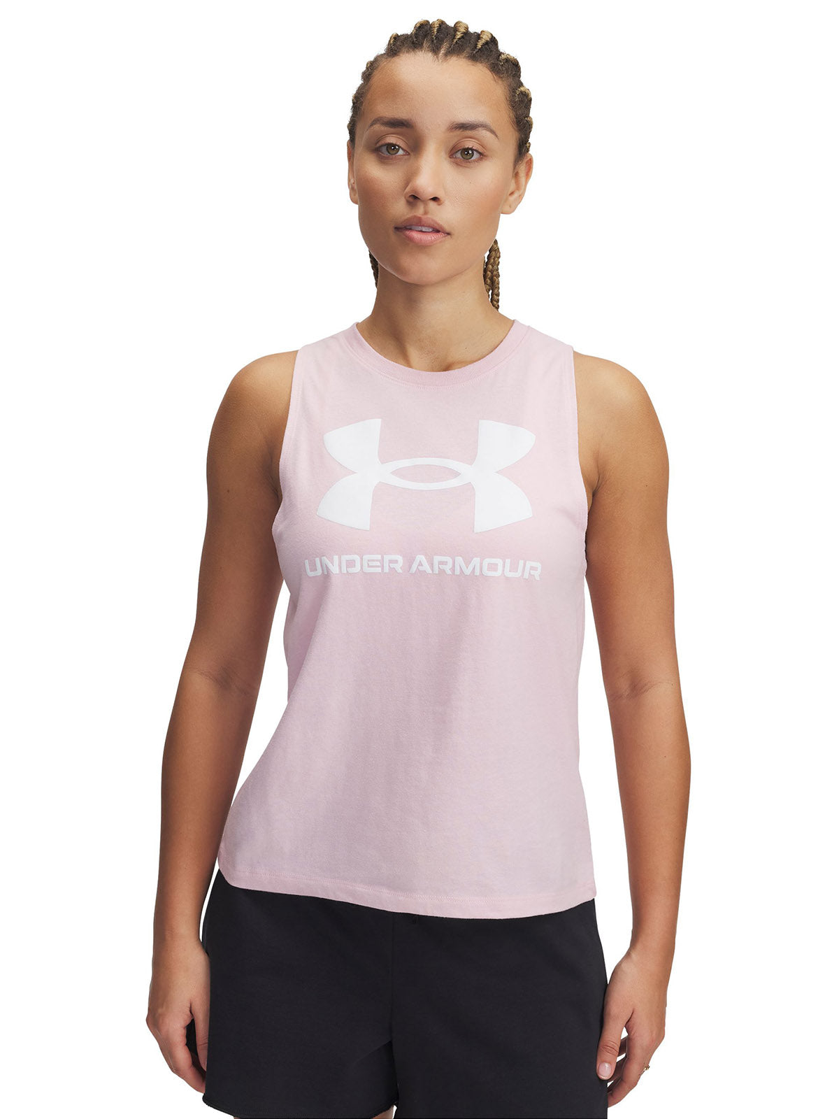 Polera sin mangas Under Armour Rival rosado para mujer