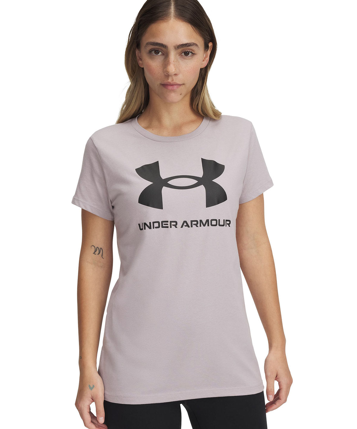 Polera manga corta Under Armour Rival gris para mujer