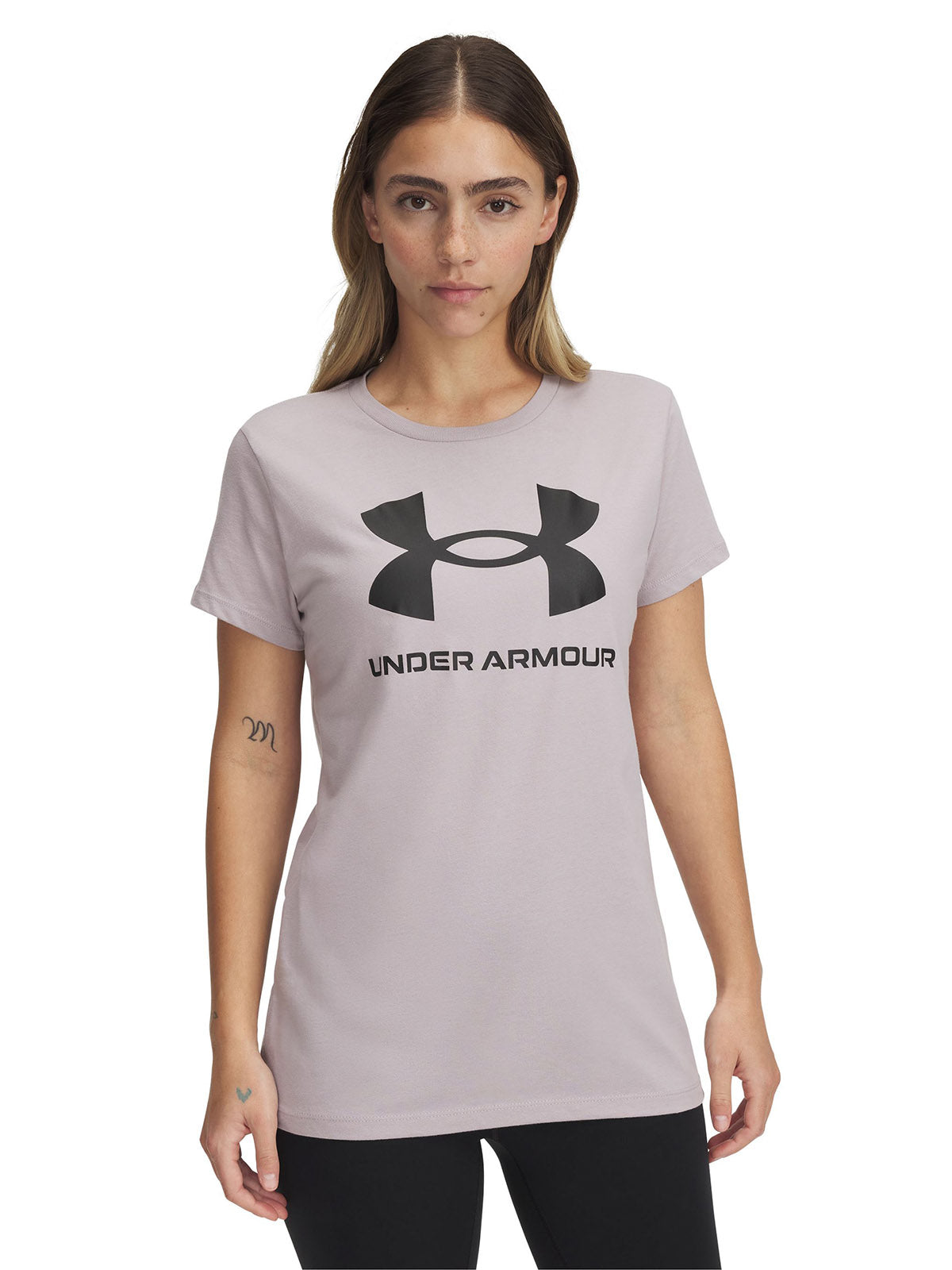 Polera manga corta Under Armour Rival gris para mujer