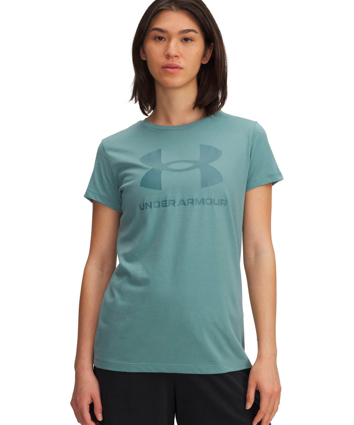 Polera manga corta Sportstyle para mujer Rival Logo verde Under Armour