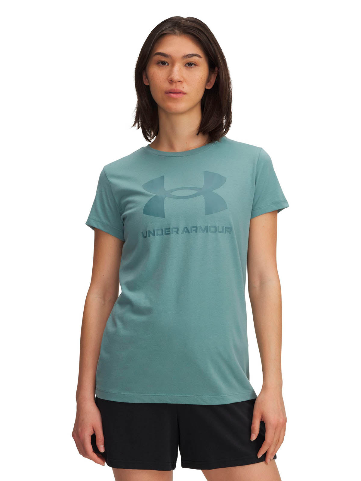 Polera manga corta Sportstyle para mujer Rival Logo verde Under Armour