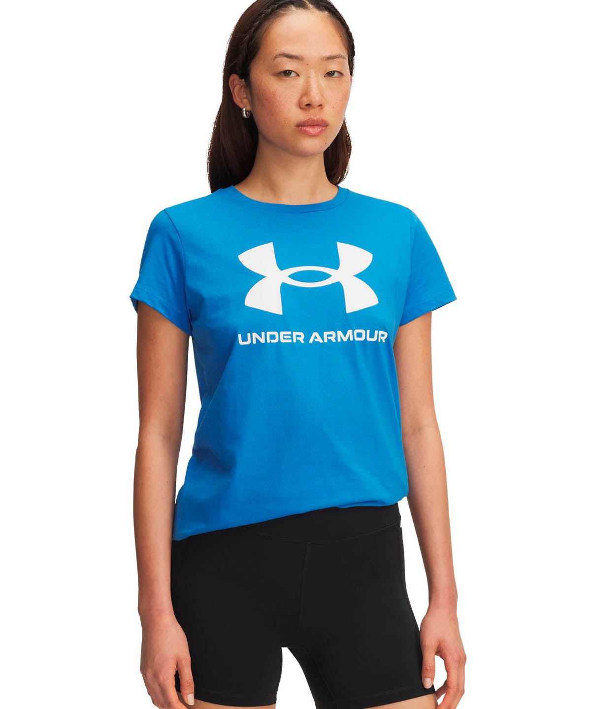 Polera manga corta Lifestyle para mujer Rival Logo azul Under Armour