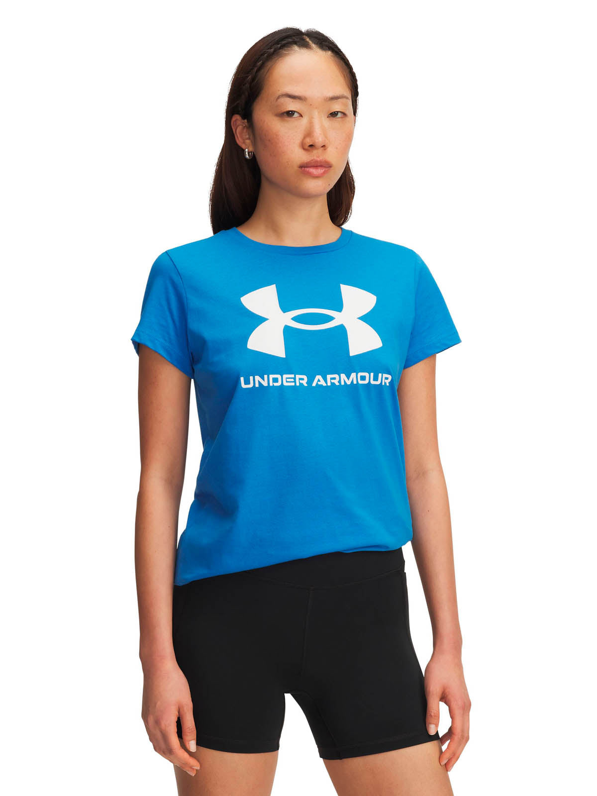 Polera manga corta Lifestyle para mujer Rival Logo azul Under Armour