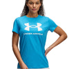 Polera manga corta Under Armour Rival azul para mujer