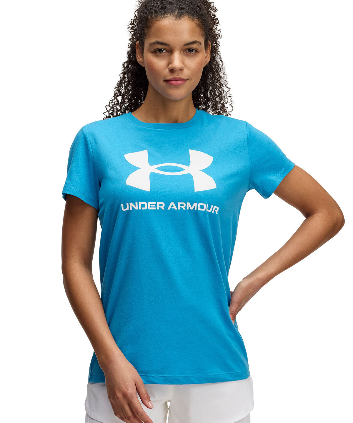 Polera manga corta Under Armour Rival azul para mujer