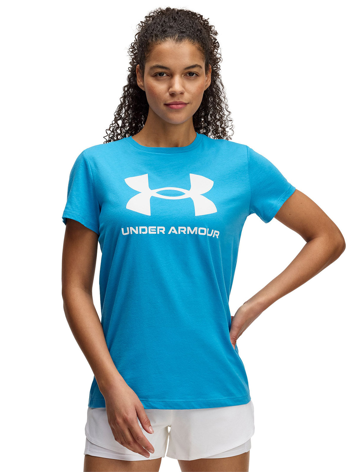Polera manga corta Under Armour Rival azul para mujer