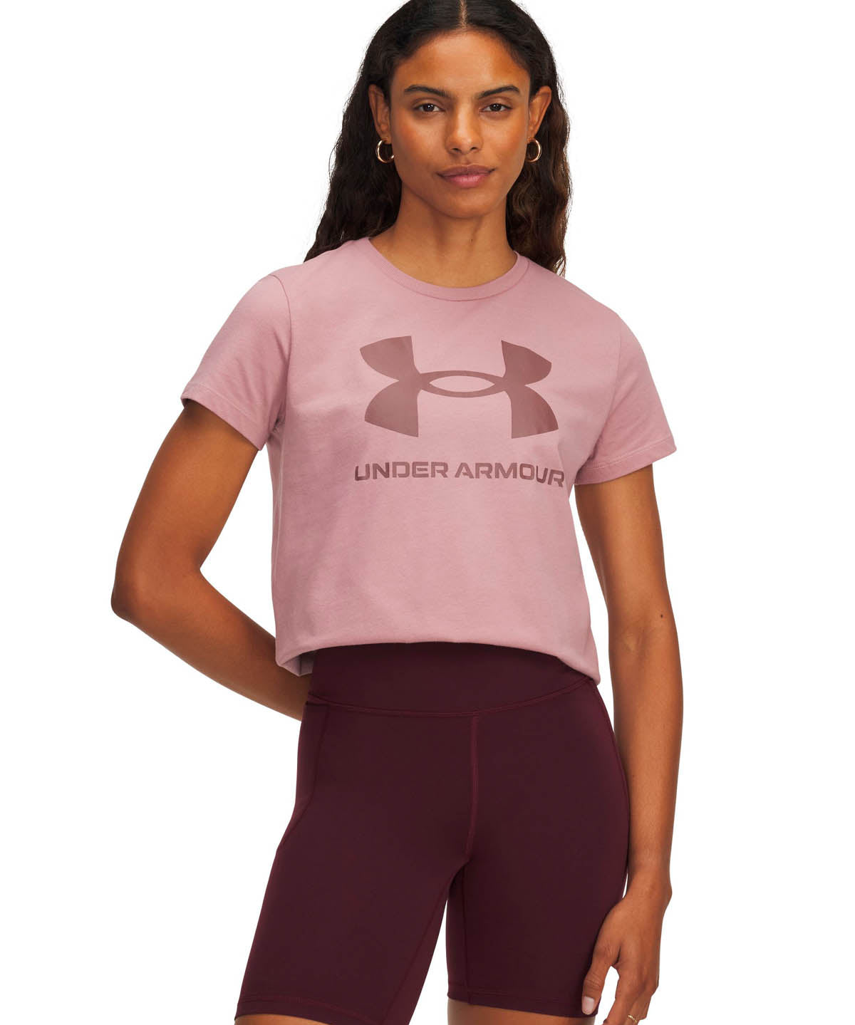 Polera manga corta Lifestyle para mujer Rival Logo rosado Under Armour