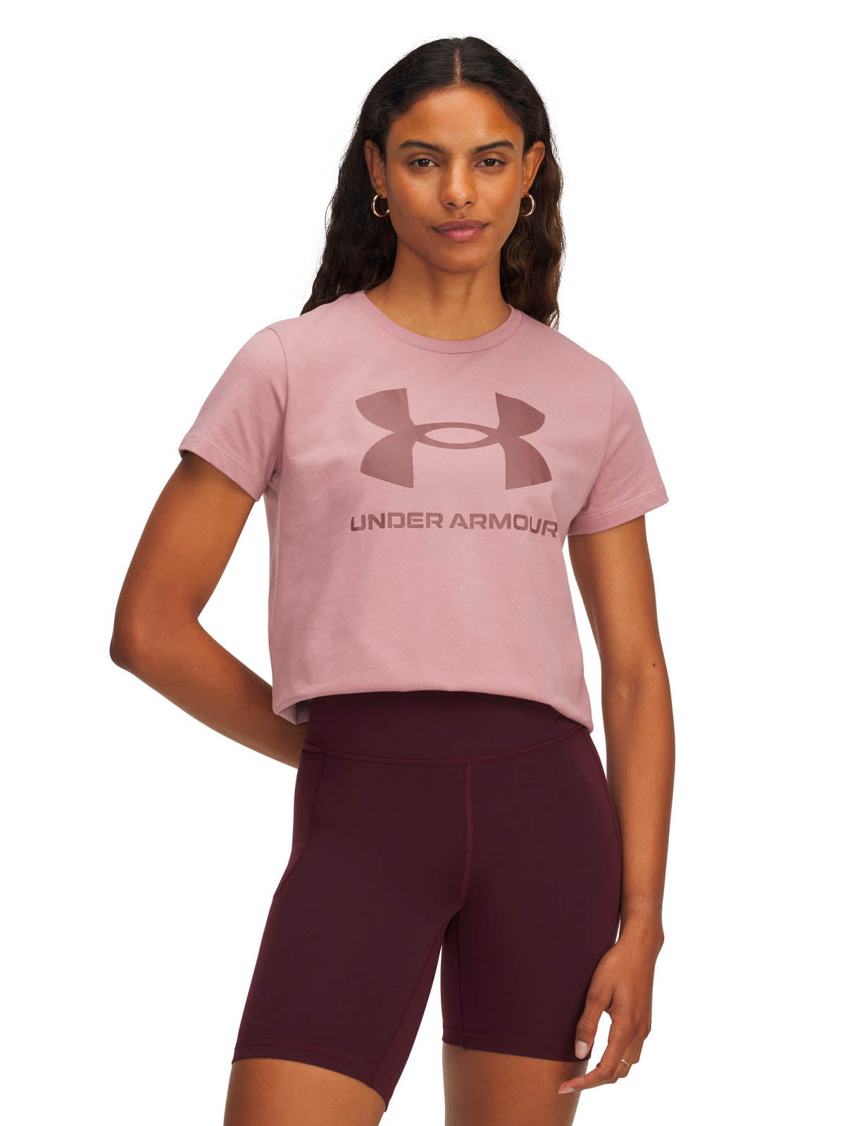 Polera manga corta Lifestyle para mujer Rival Logo rosado Under Armour