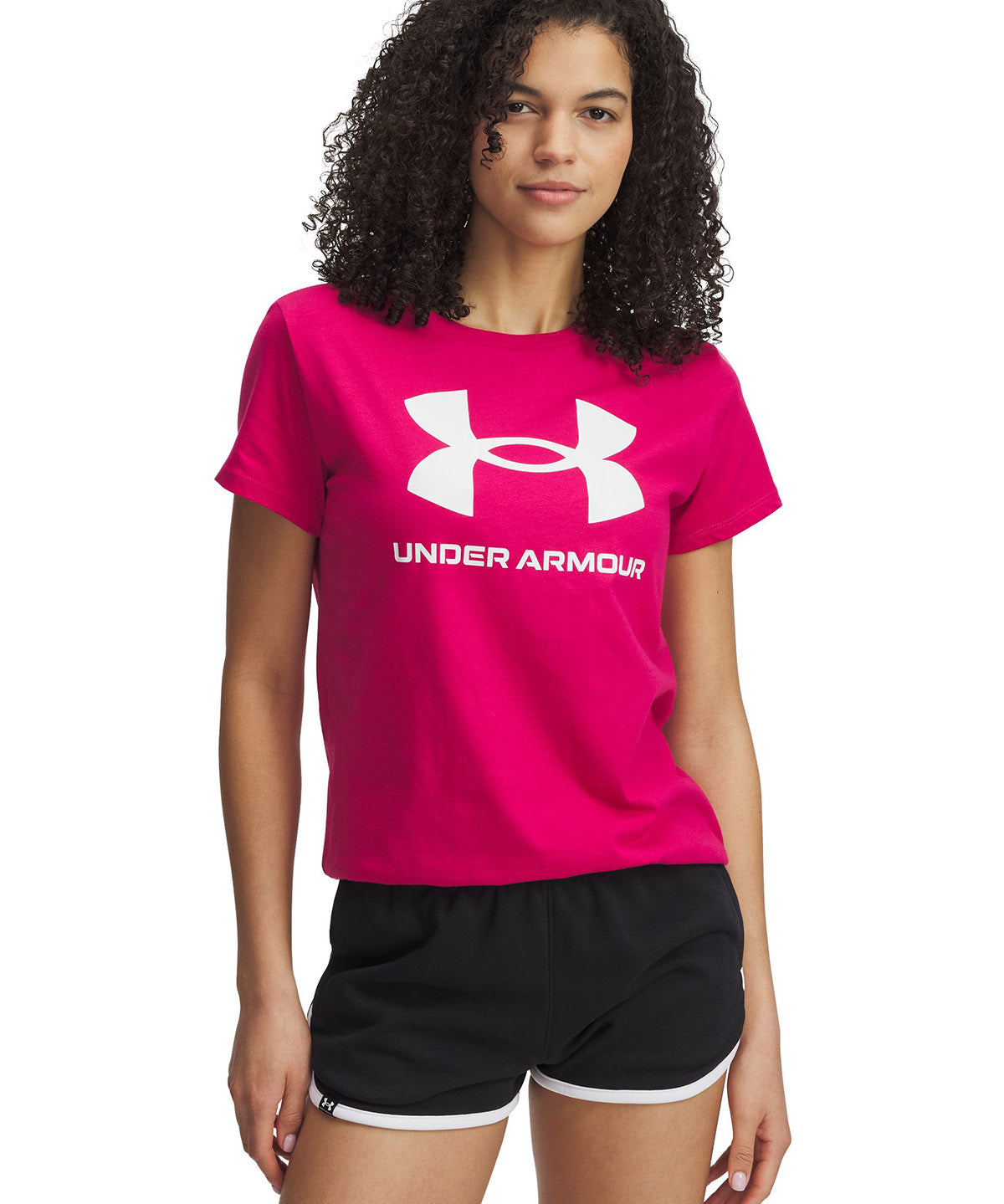 Polera manga corta Under Armour Rival rosado para mujer