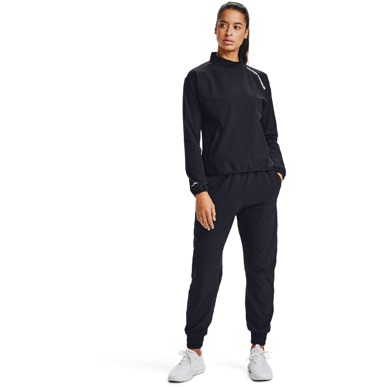 Polerón UA Woven ¼ Zip para Mujer