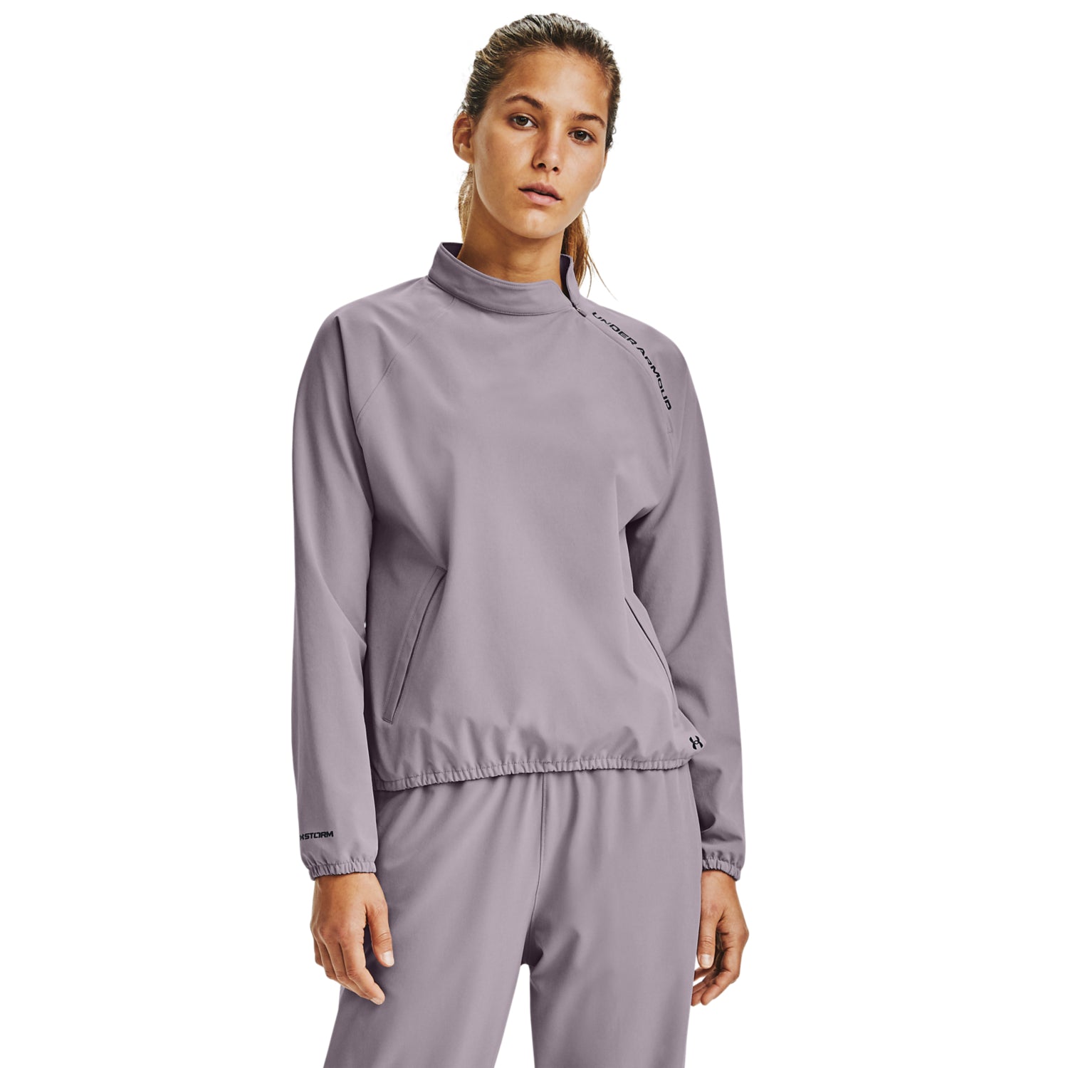 Polerón UA Woven ¼ Zip para Mujer