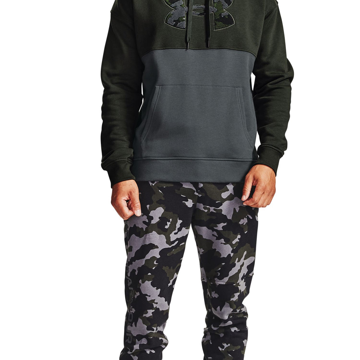 Pantalones de entrenamiento UA Rival Fleece Camo para hombre
