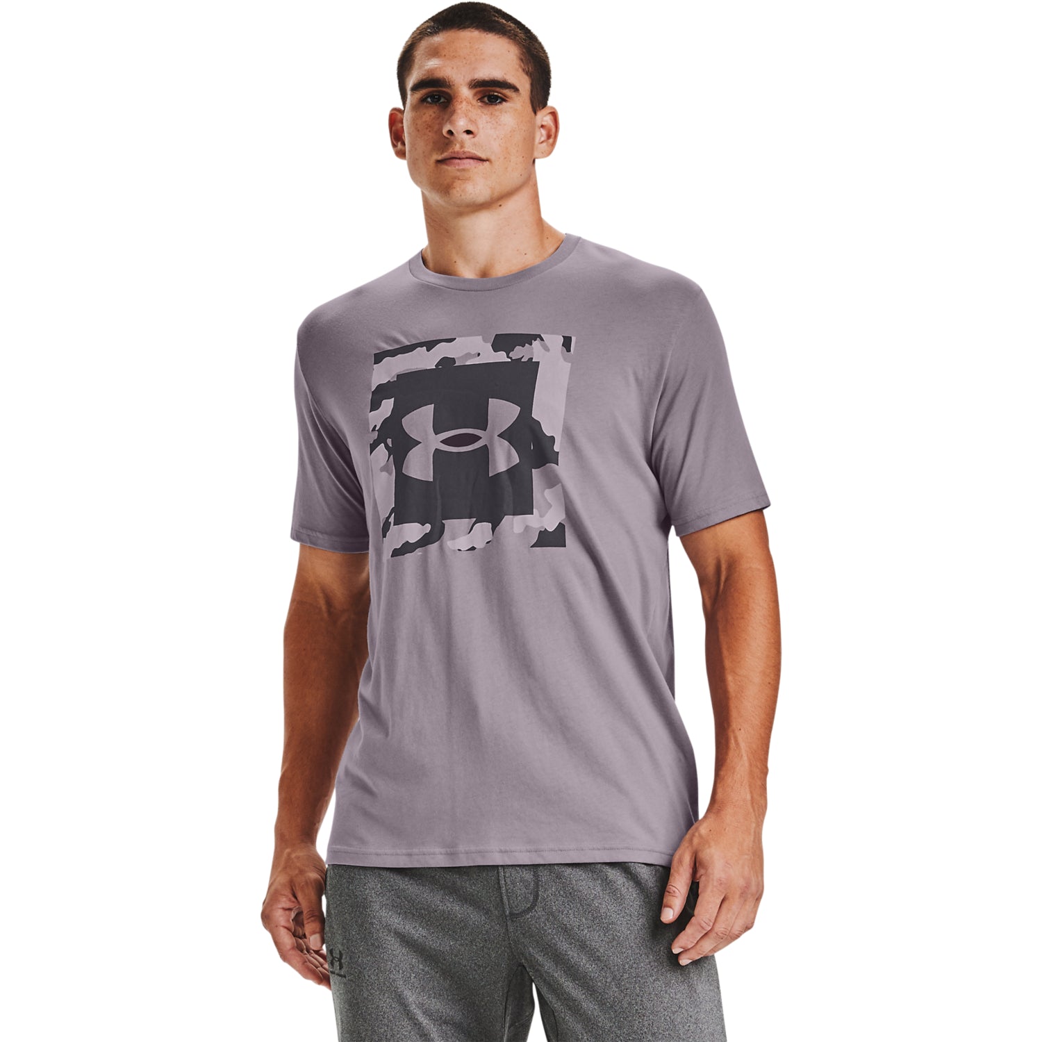 Polera Manga Corta UA Camo Box Logo para Hombre