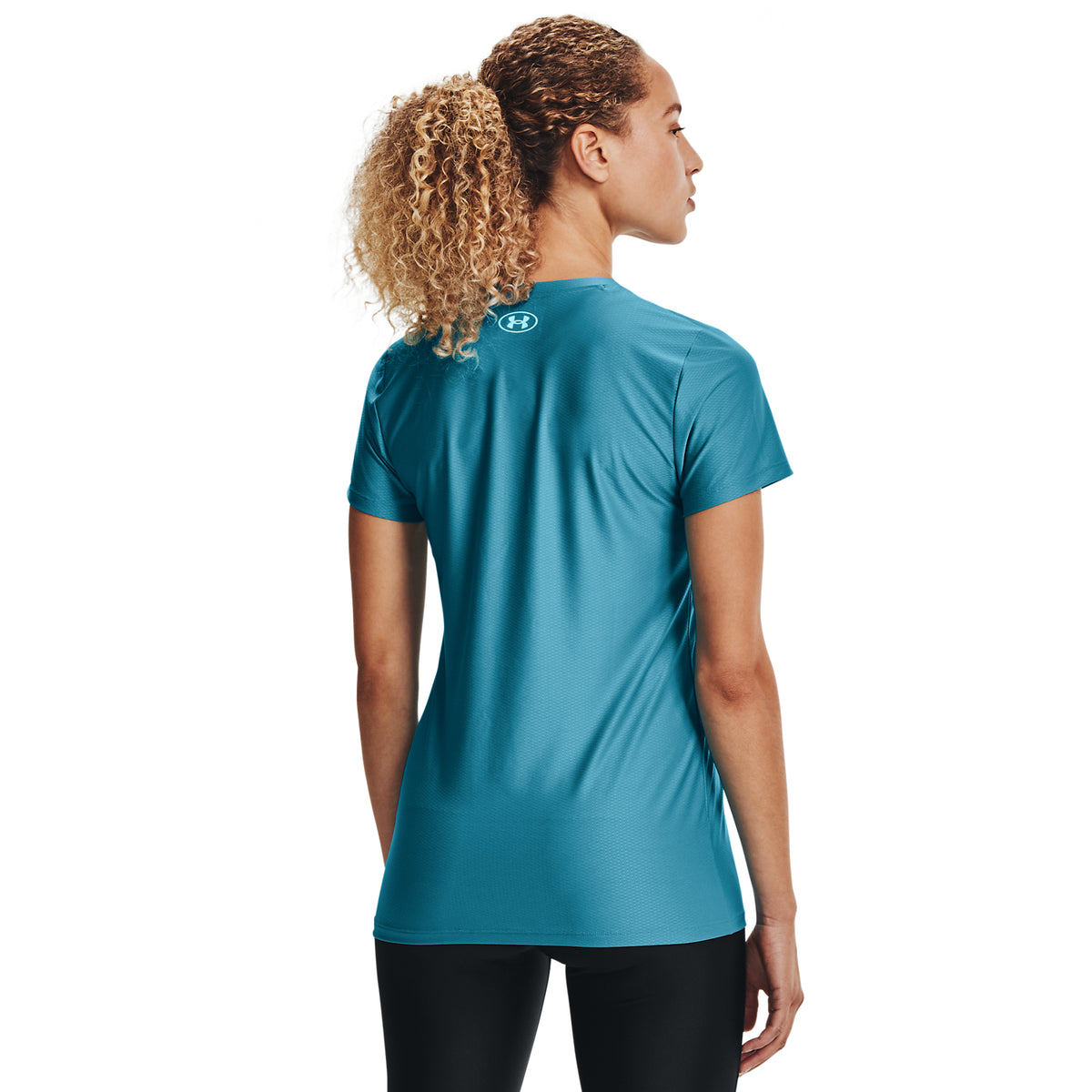 Playera Manga Corta Cuello en V UA Velocity Shine para Mujer