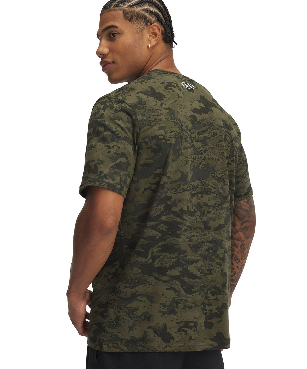Polera manga corta Under Armour abc camo verde para hombre