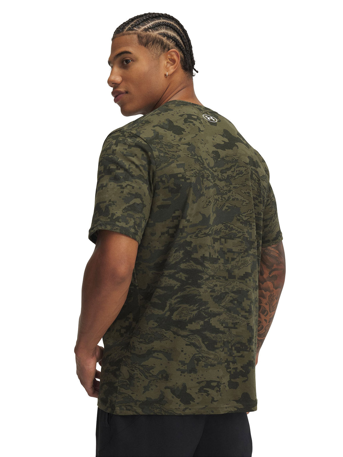 Polera manga corta Under Armour abc camo verde para hombre