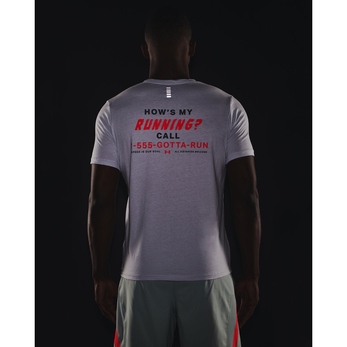 Polera Manga Corta UA How's My Running para Hombre