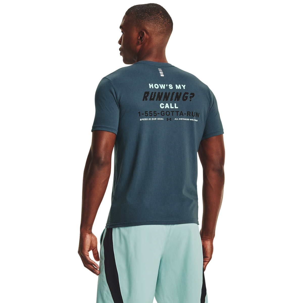 Polera Manga Corta UA How's My Running para Hombre