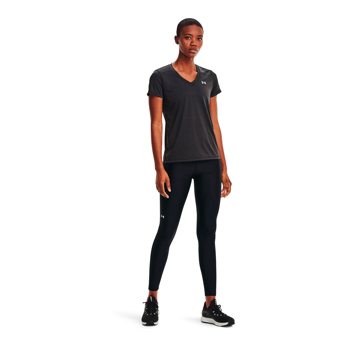 Polera manga corta con cuello en V UA Tech™ Bubble Heather para mujer