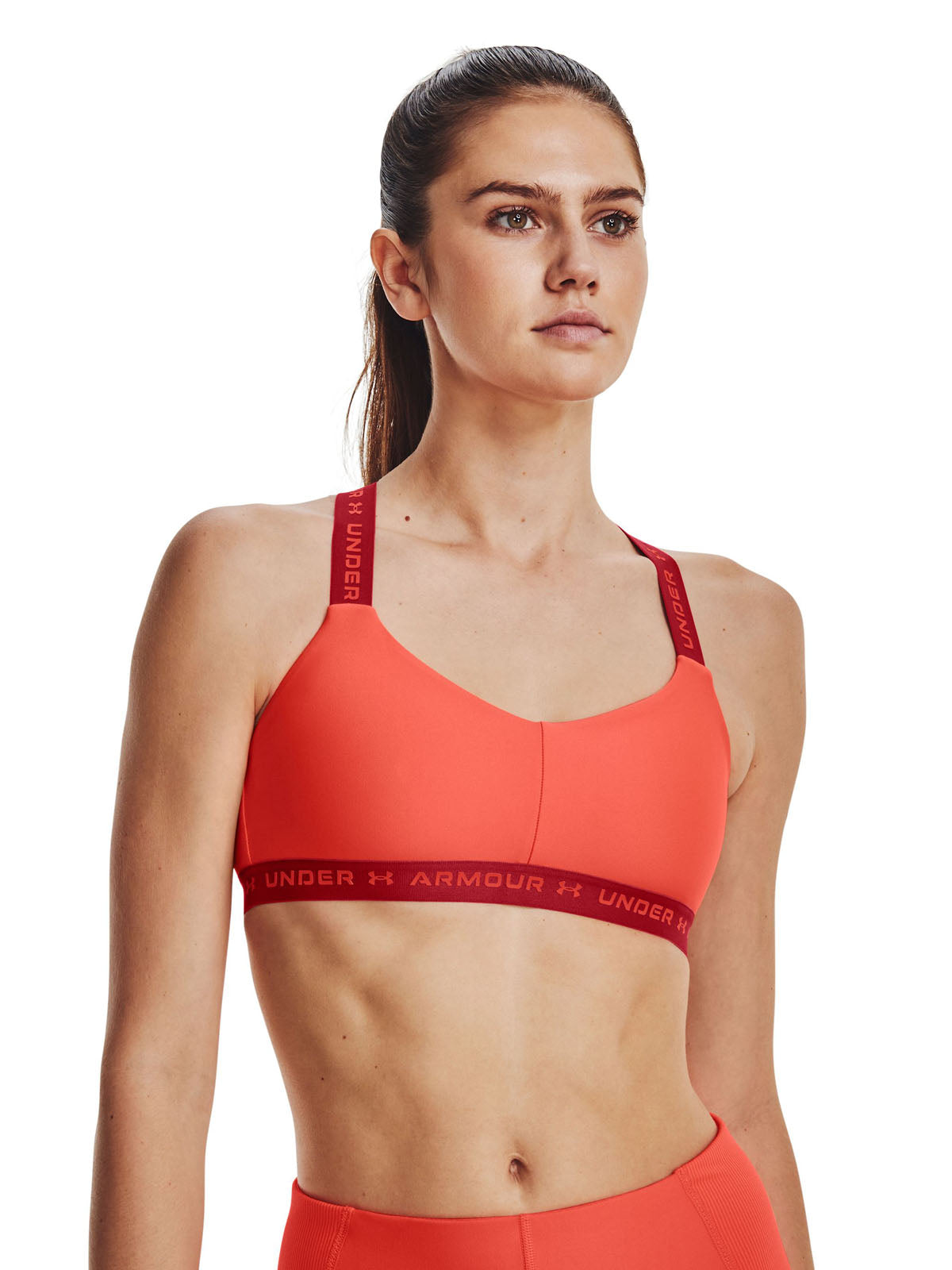 Sostén deportivo bajo UA Crossback para mujer