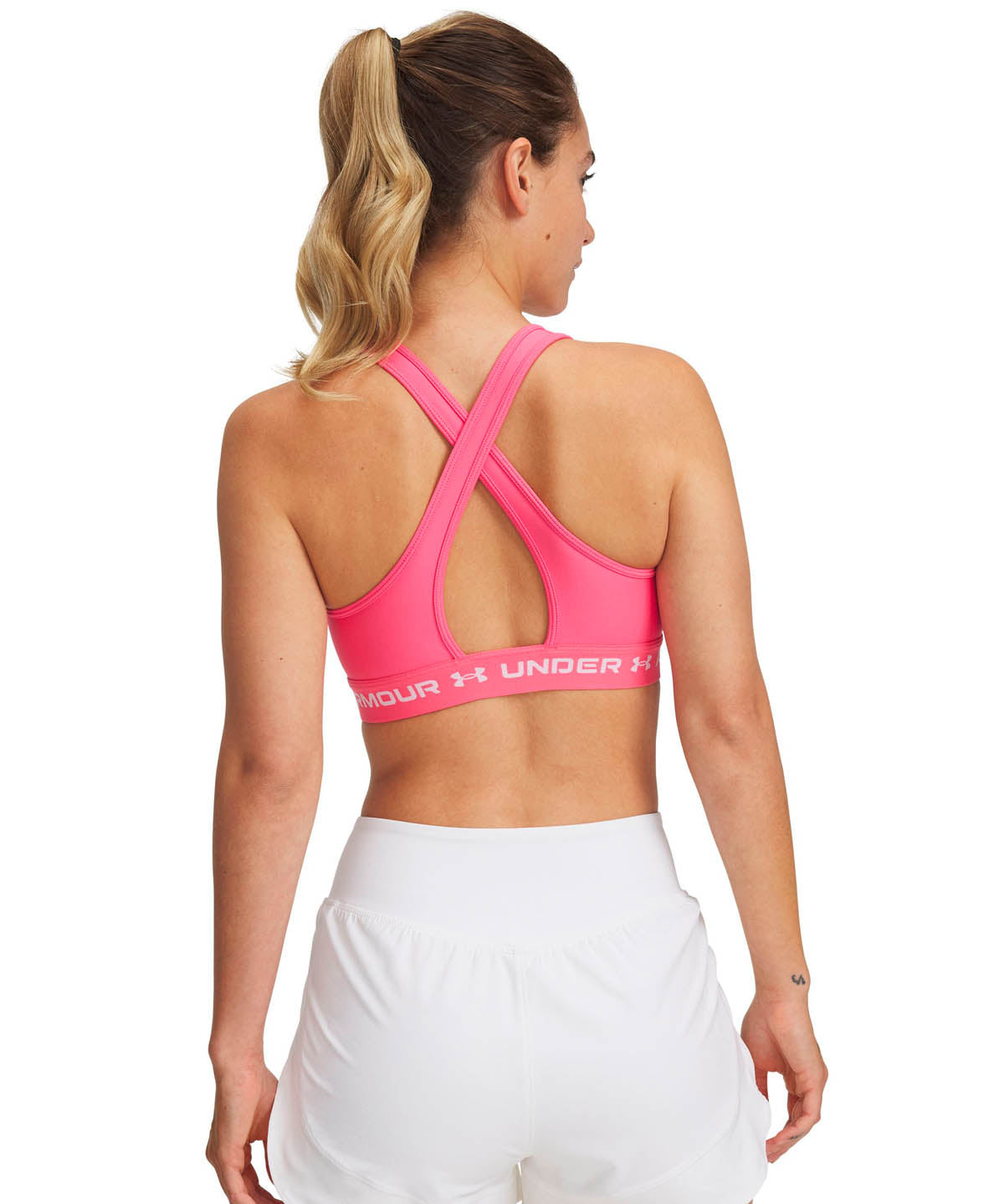 Sostén deportivo armour® mid crossback rosado para mujer Under Armour