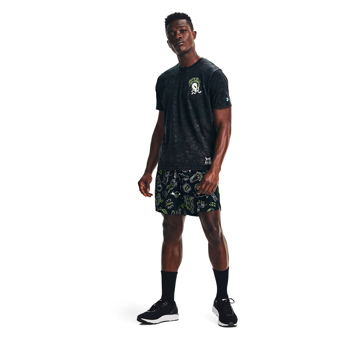 Polera Manga Corta UA RUN UR FACE OFF para Hombre