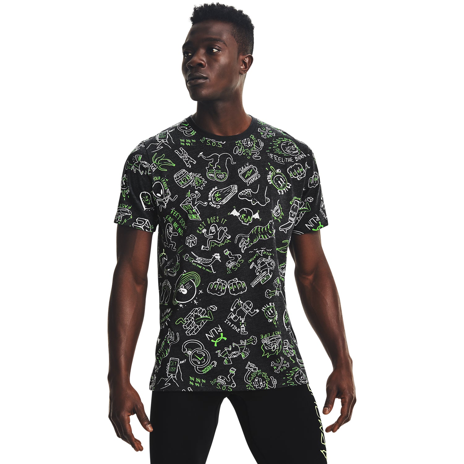 Polera manga corta UA Run Your Face Off Print para Hombre