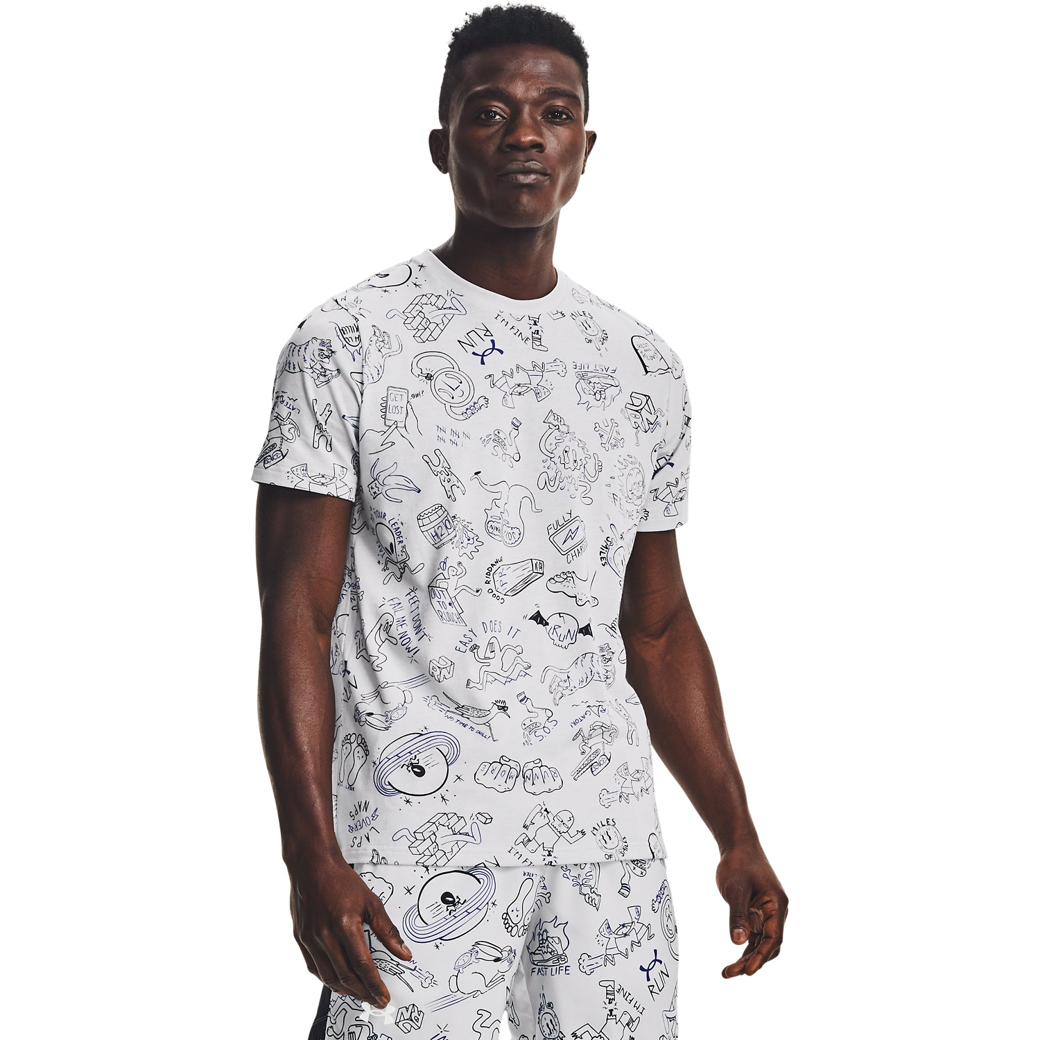 Polera manga corta UA Run Your Face Off Print para Hombre