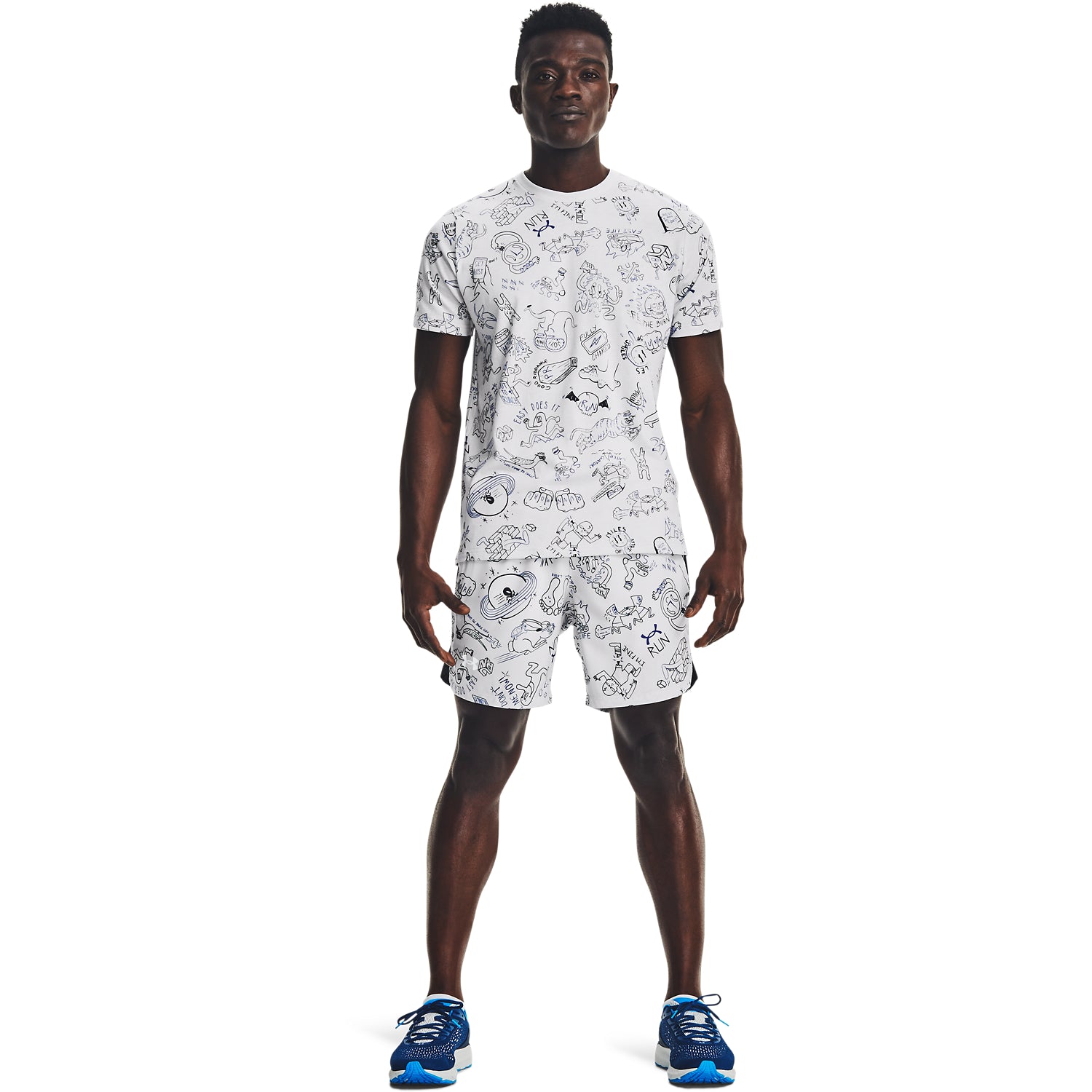 Polera manga corta UA Run Your Face Off Print para Hombre