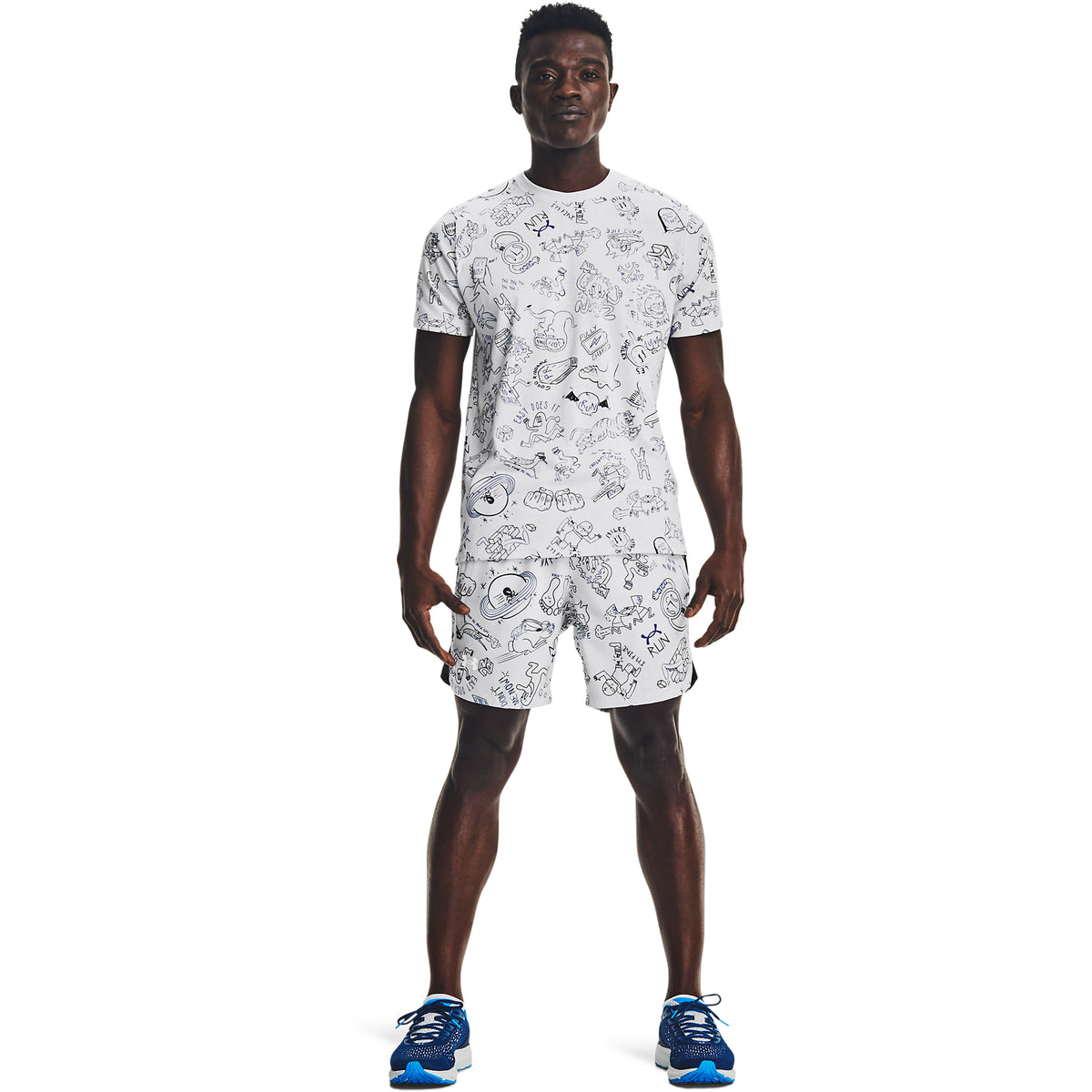 Polera manga corta UA Run Your Face Off Print para Hombre