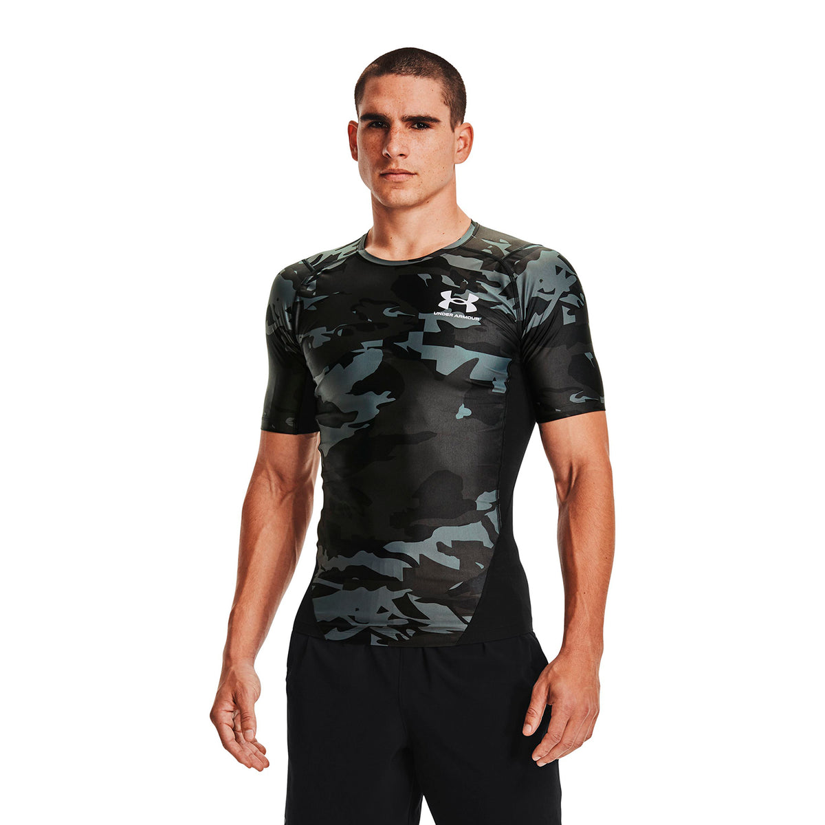 Polera de compresión manga corta UA Iso-Chill  Printed para hombre