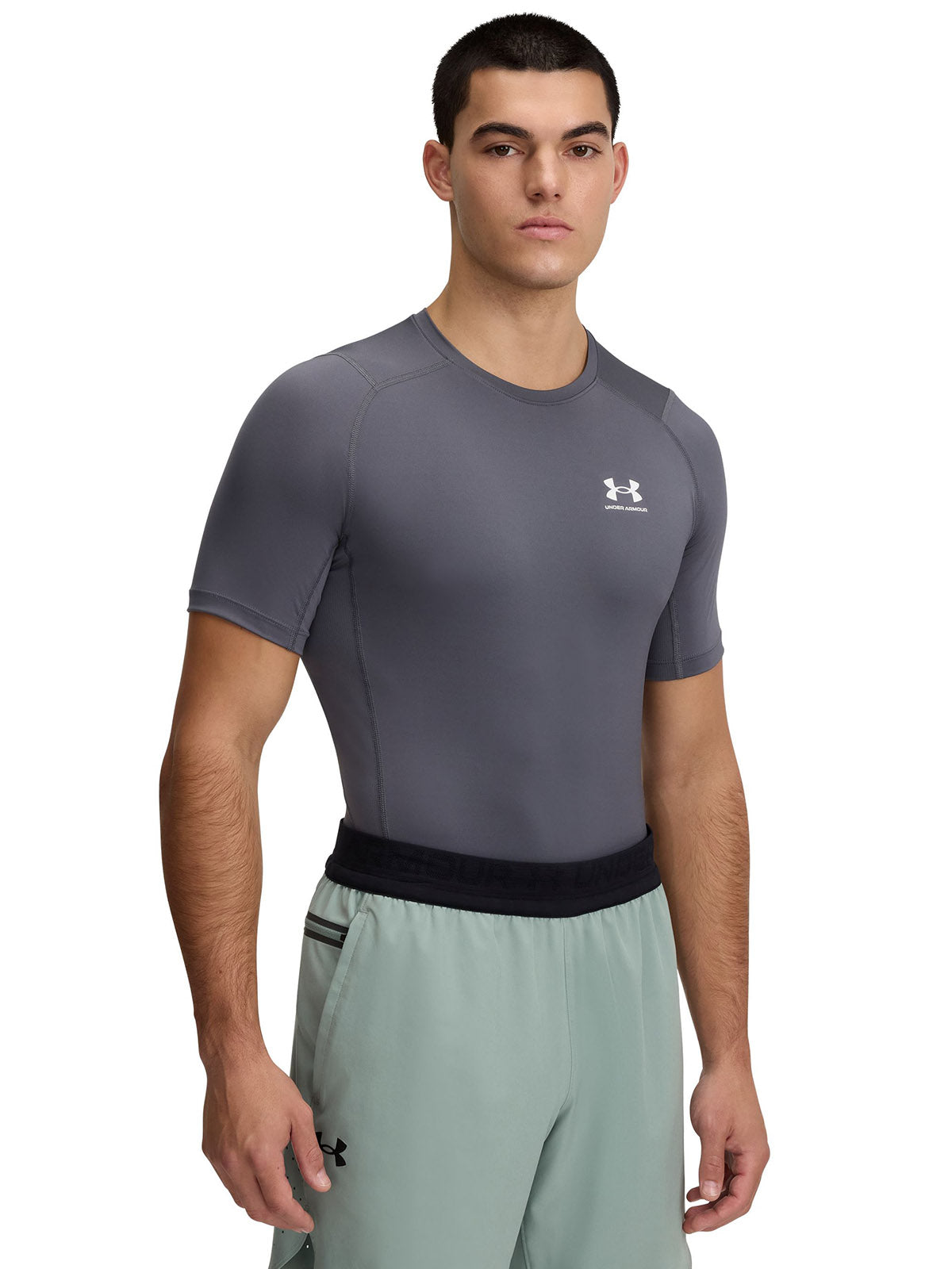 Primera capa manga corta Heatgear gris para hombre Under Armour