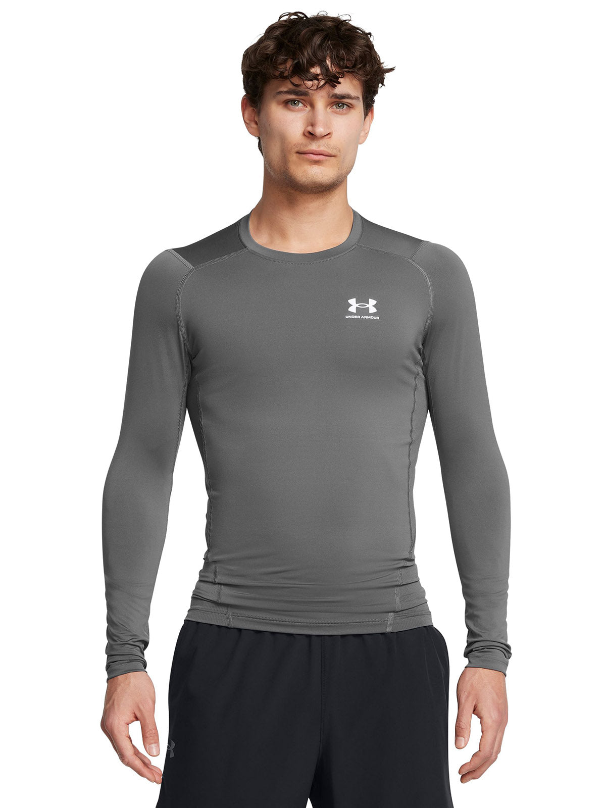 Primera capa manga larga Heatgear gris para hombre Under Armour