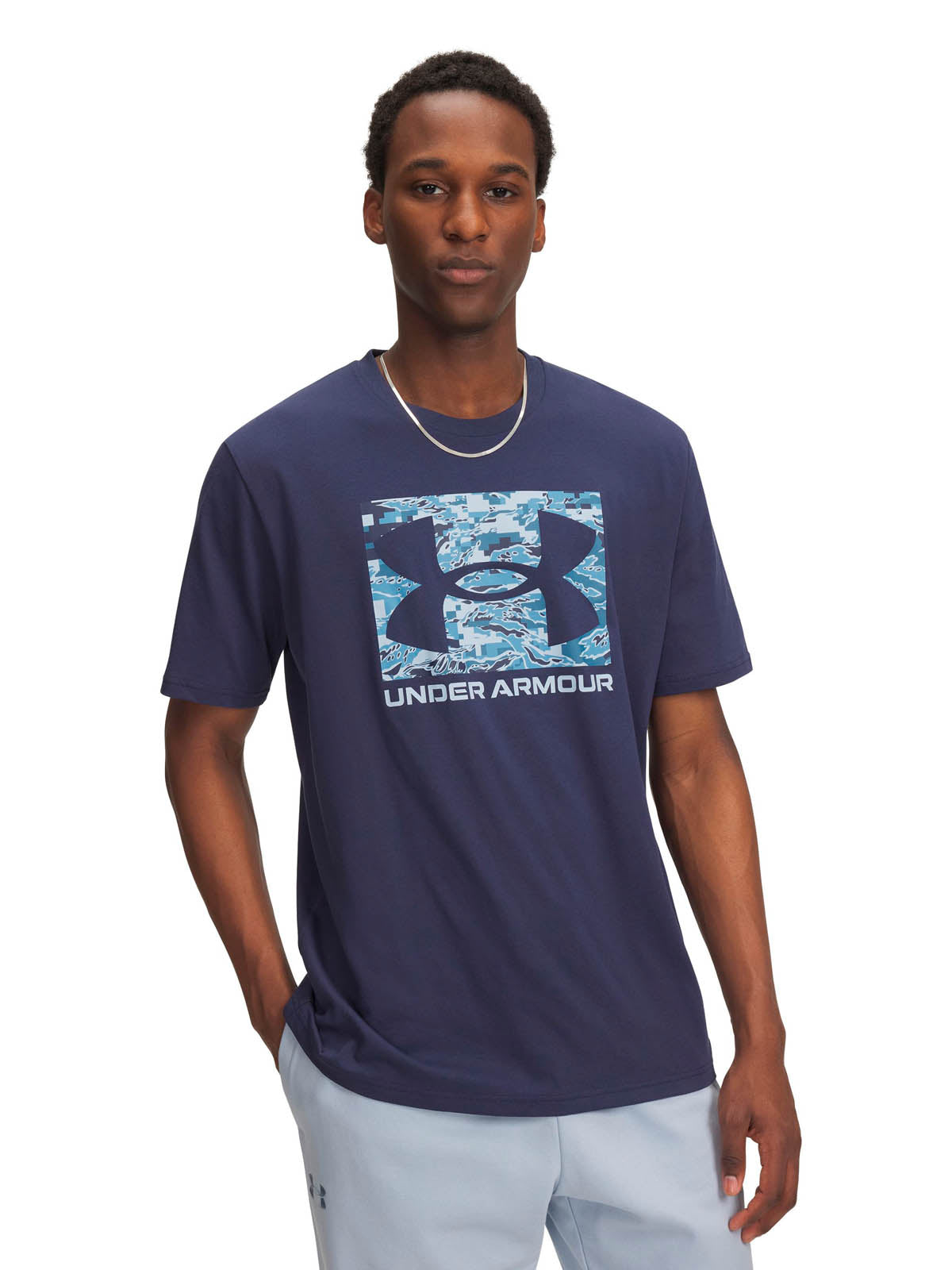 Polera manga corta Lifestyle para Hombre ABC camo boxed logo azul Under Armour