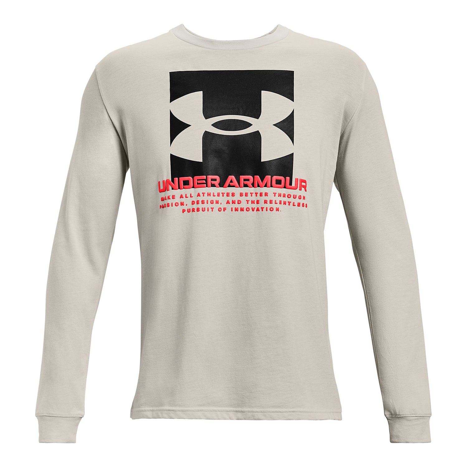 Polera manga larga UA Boxed Script para Hombre