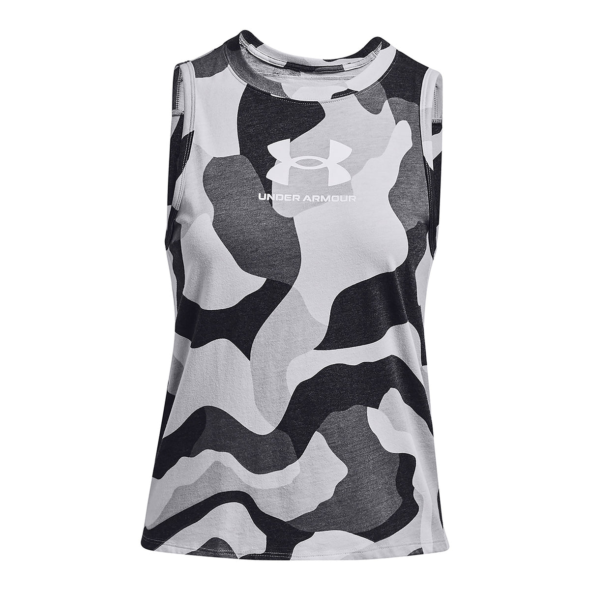 Polera sin mangas UA Camo Muscle para mujer