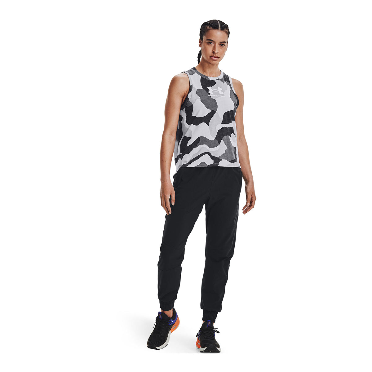 Polera sin mangas UA Camo Muscle para mujer