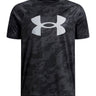Polera manga corta de entrenamiento para niño Tech Big Logo Printed Negra Under Armour