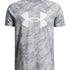 Polera manga corta de entrenamiento para niño Tech Big Logo Printed Gris Under Armour