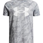 Polera manga corta de entrenamiento para niño Tech Big Logo Printed Gris Under Armour