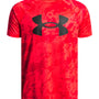 Polera manga corta de entrenamiento para niño Tech Big Logo Printed Roja Under Armour