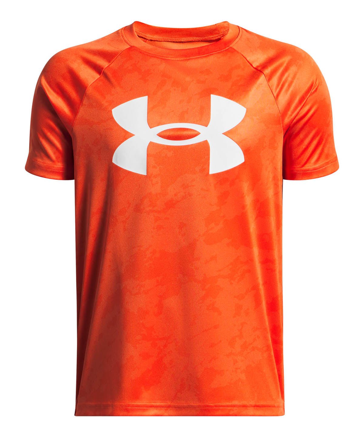 Polera manga corta de entrenamiento para niño Tech Big Logo Printed Naranja Under Armour